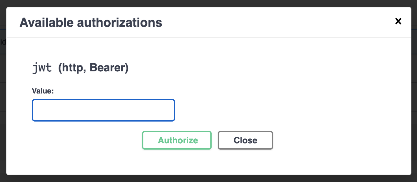 Authorization popup